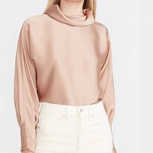 Express Satin Mock Neck Blouse